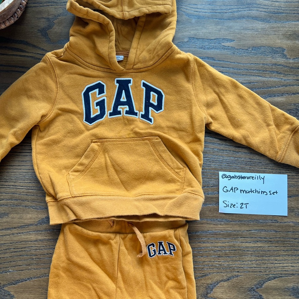 GAP Mustard Yellow Hoodie and Sweatpants Set